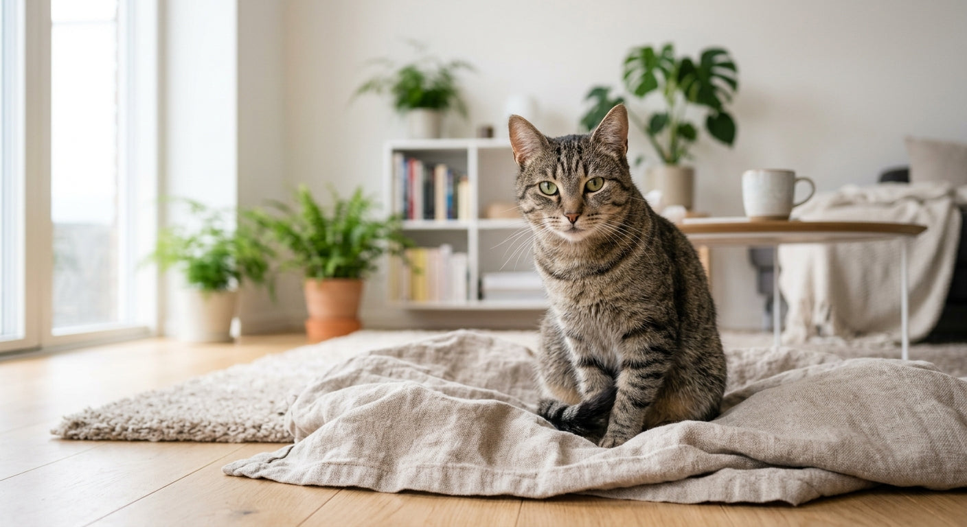 Omsorgsfuld katteejer der holder sin kat varsomt – katte-førstehjælp og nødsituationer